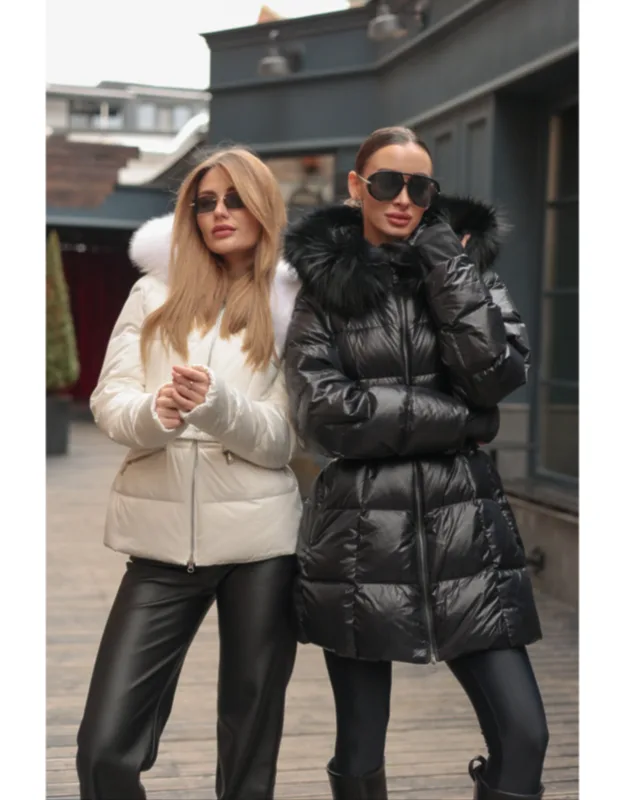 Genuine Fur Trim Down Coat
