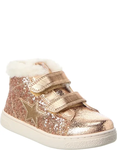 Pinn High Glitter & Leather Sneakers