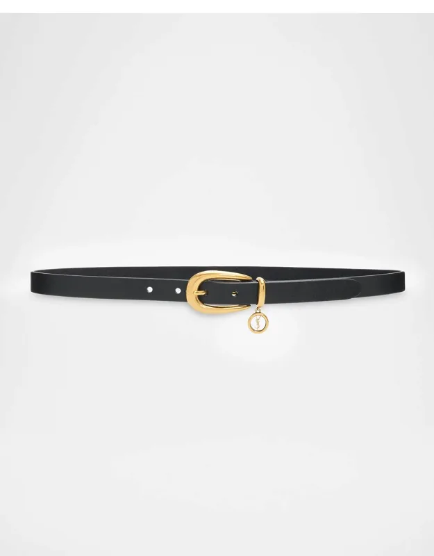 Cassandre Charm Thin Leather Belt