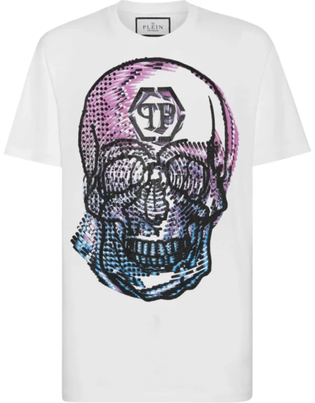 T-shirt With Round Neck And Skull Design