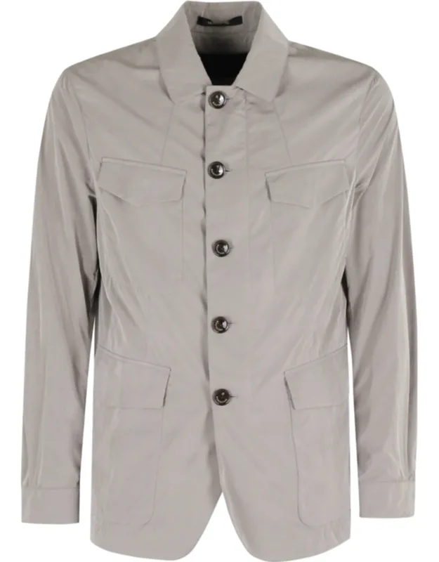 Nylon Light Cropped Shoulders Jacket
