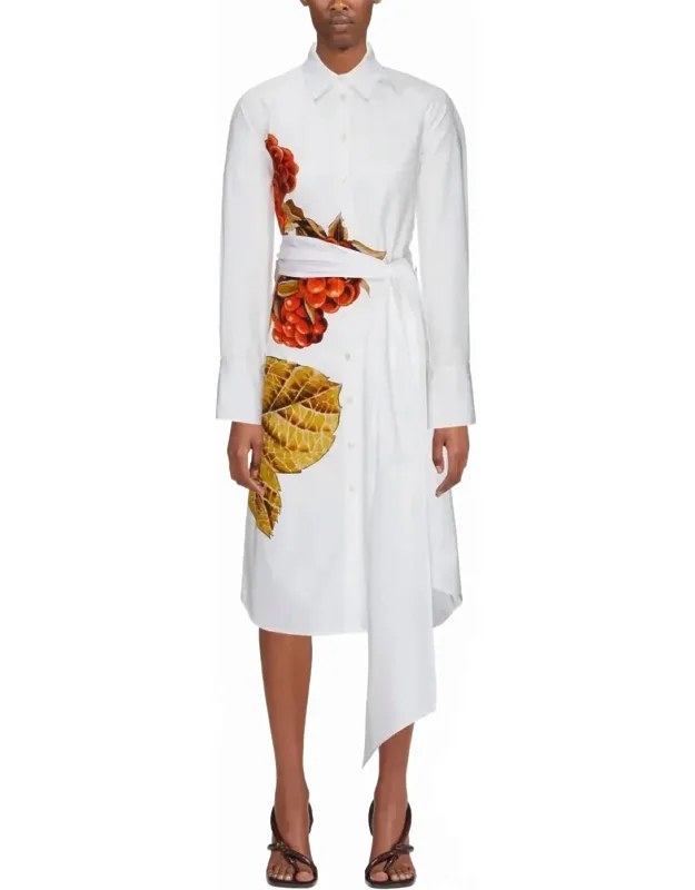 Botanical Print Shirt Dress