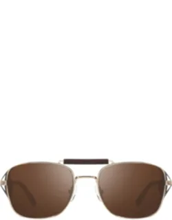 Shiny Gold Crafted Metal Square Sunglass