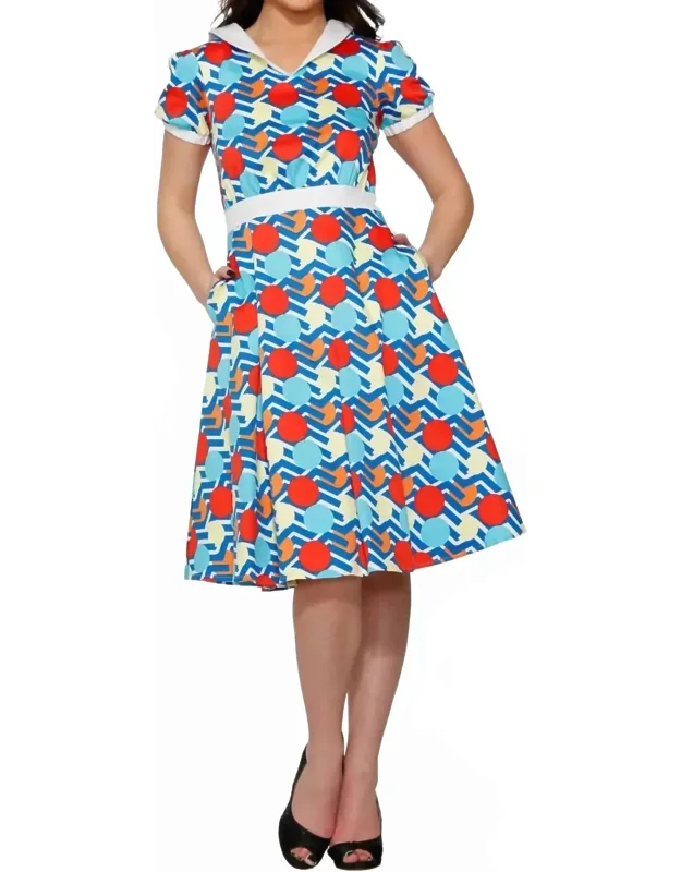 Stripe And Dot Swing Dress