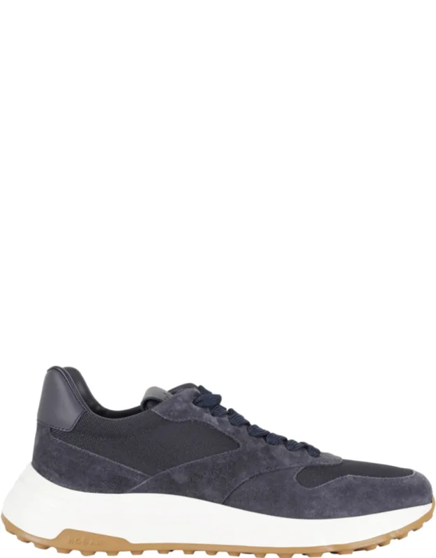 Hyperlight Laced Suede-trim Leather Sneakers