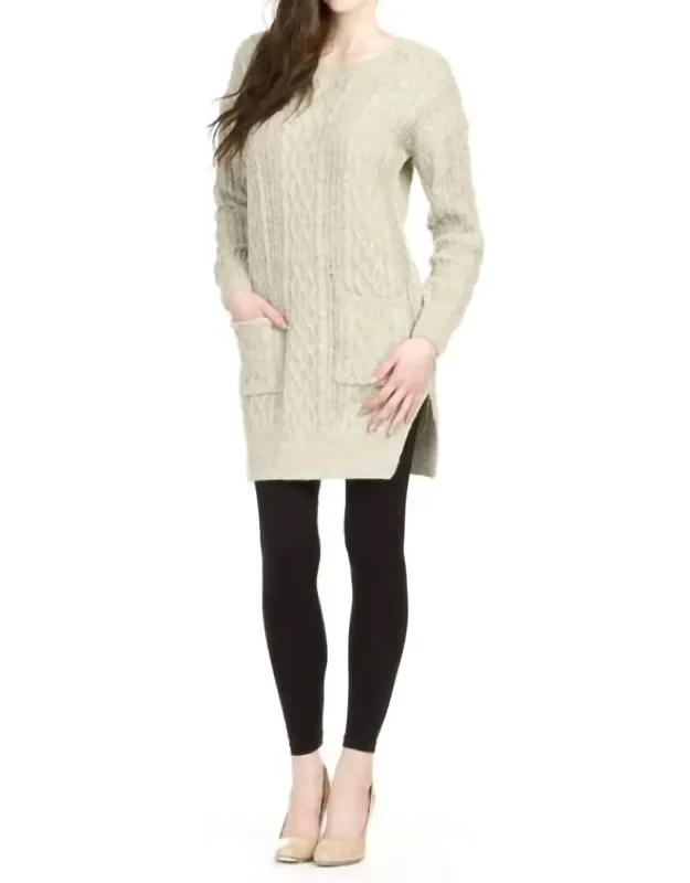 Cable Knit Midi Sweater Dress