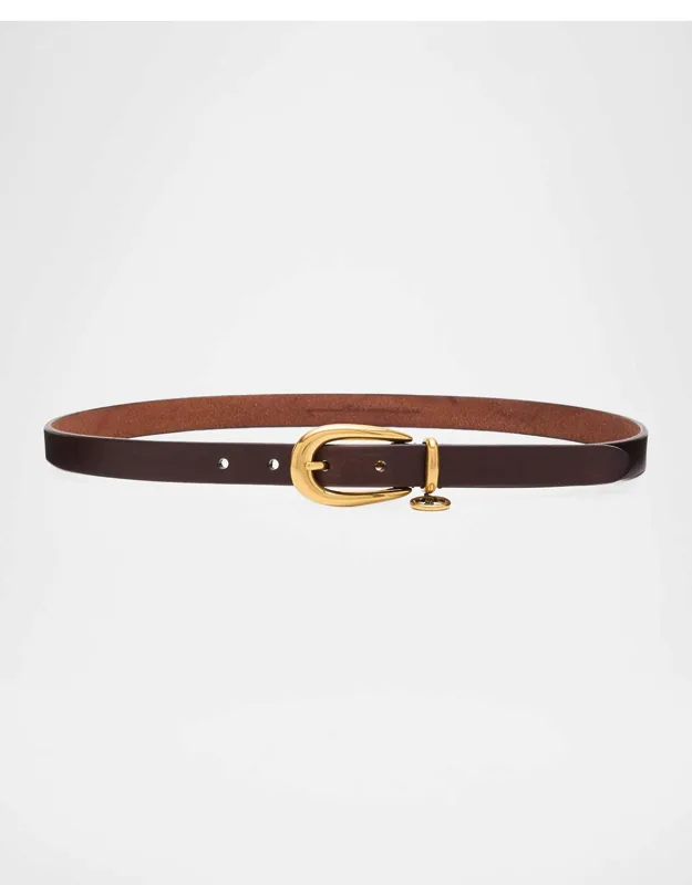 Cassandre Charm Thin Leather Belt