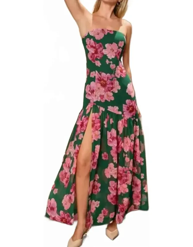 Desert Bloom Strapless Maxi Dress
