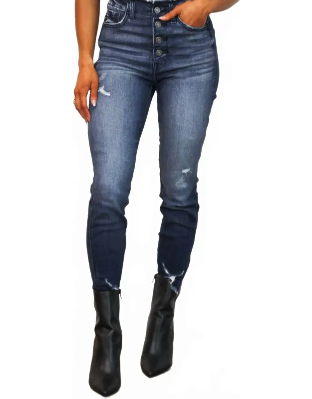 High Waisted Distressed Jeans