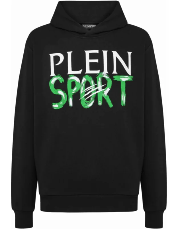 Hoodie Sweatshirt With Lined Hood And Rib Knit Hems