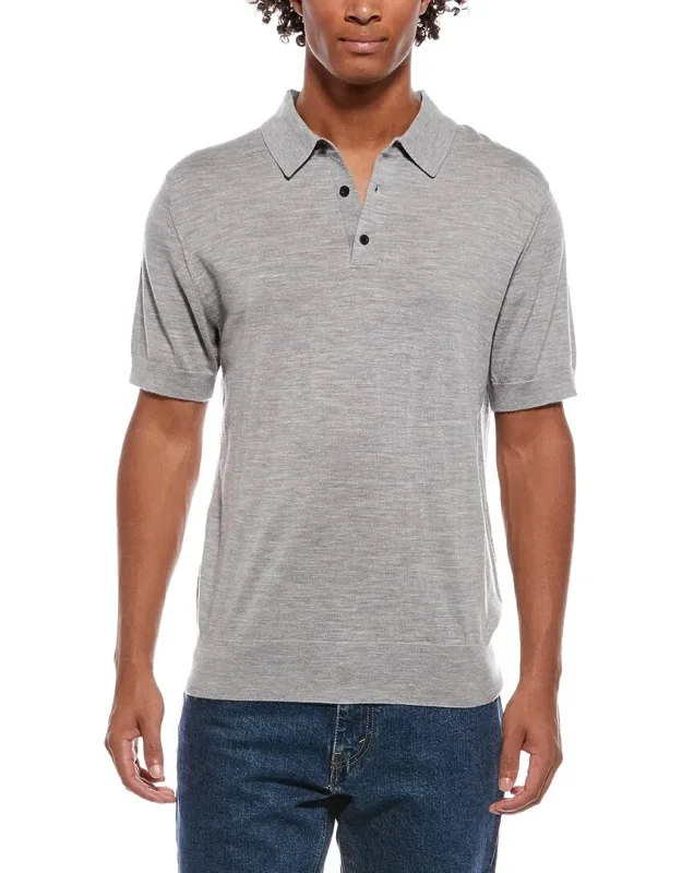 Wool & Cashmere-blend Knit Polo Shirt