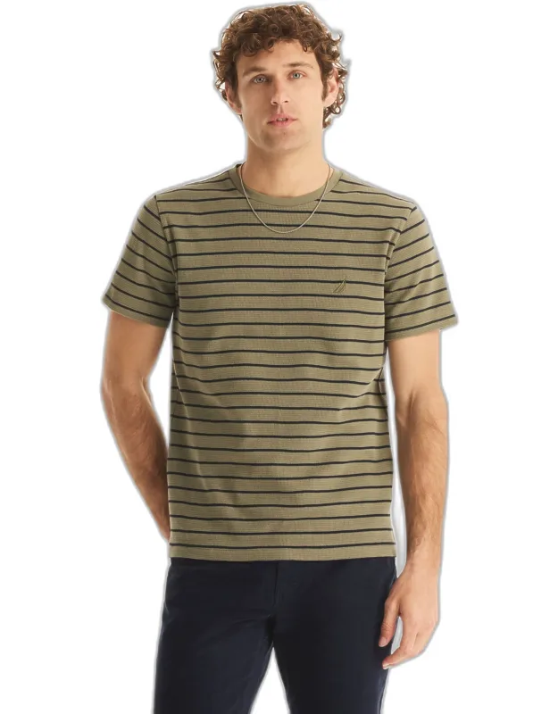 Navigator Waffle Knit Striped Crewneck T-shirt