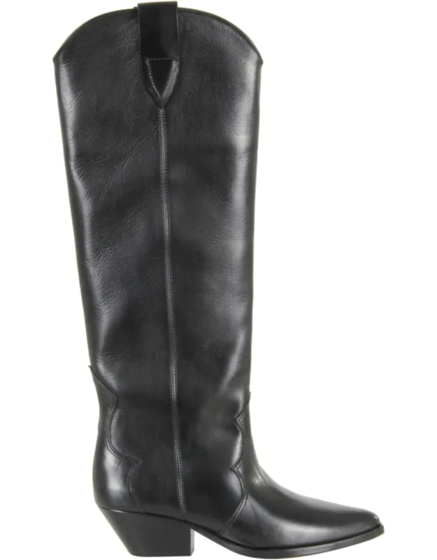 Denvee Gz Pointed-toe Cuban Heel Leather Boots
