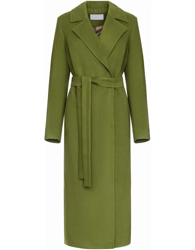 Classic Wraparound Wool Blend Overcoat