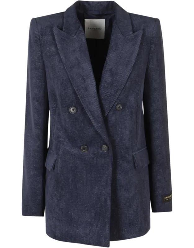 Polished Corduroy Double-breasted Blazer