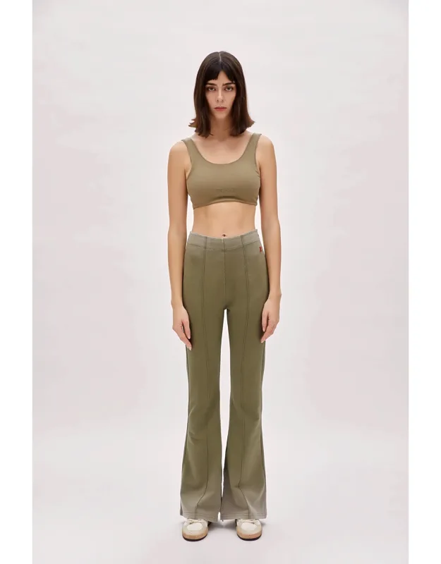 Cotton Acid Washed Flare Sweatpants