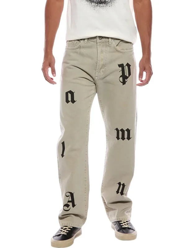 Bull Logo Patch Straight Jeans