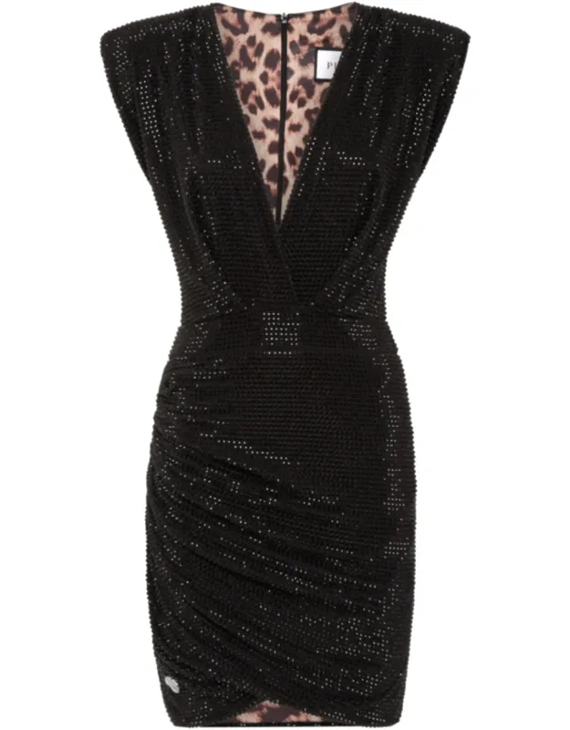Shoulder Padded Mini Dress