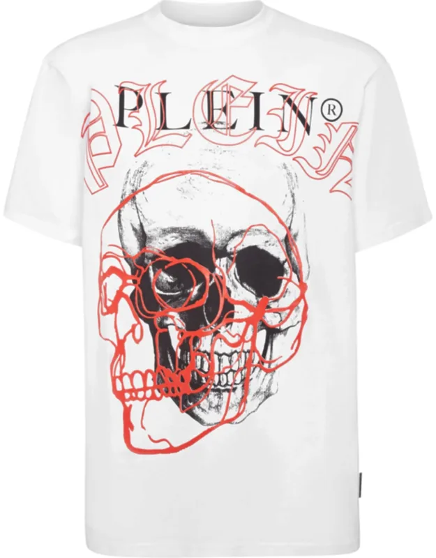 T-shirt Round Neck Ss With Iconic Skull And Saffian Leather Patch