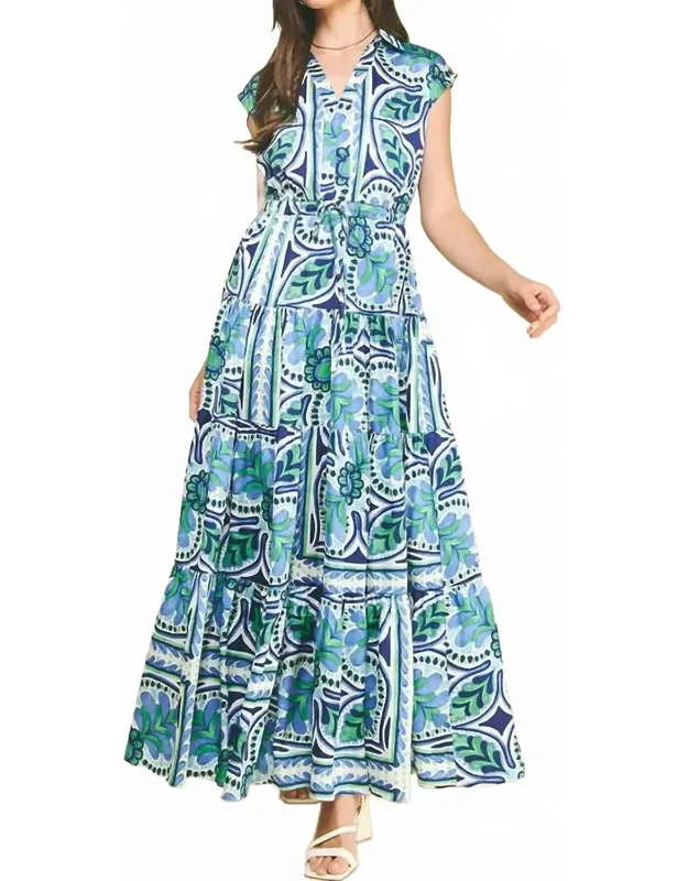 Capri Bloom Tiered Maxi Dress