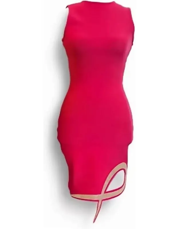 Bodycon Dress With Rhinestone Trim