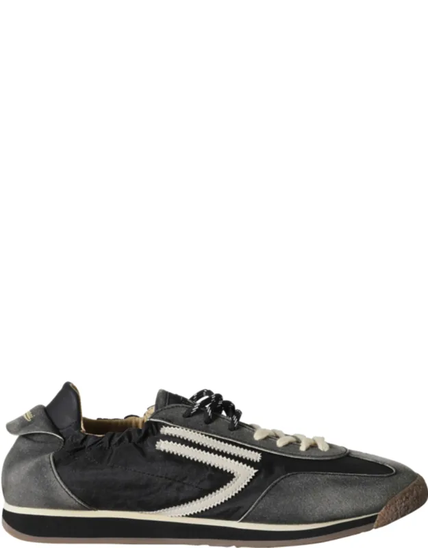 6.02 Panther Leather Accents Nylon Rubber Sneakers