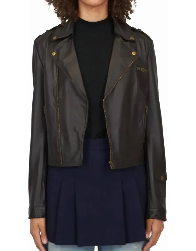 Washed Leather Coat