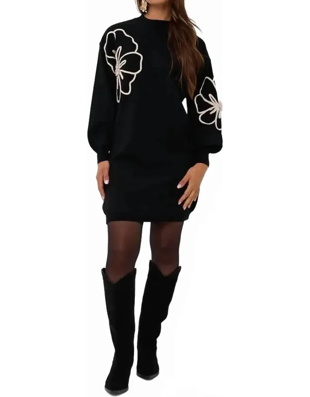Tape Flower Mini Dress