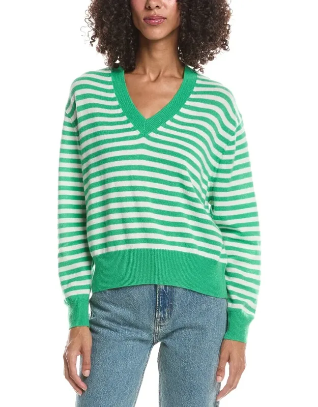 Beach Stripe V-neck Sweater