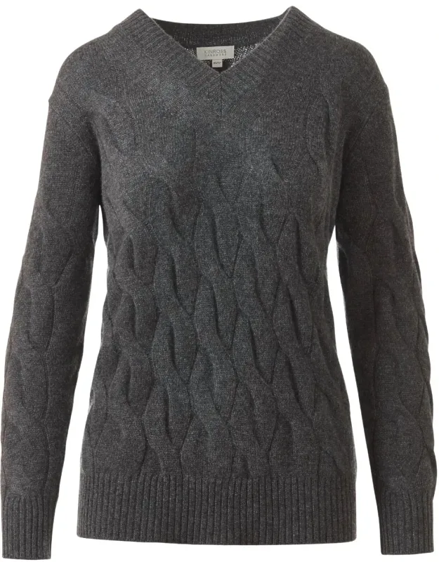 Long Cable Vee Pullover