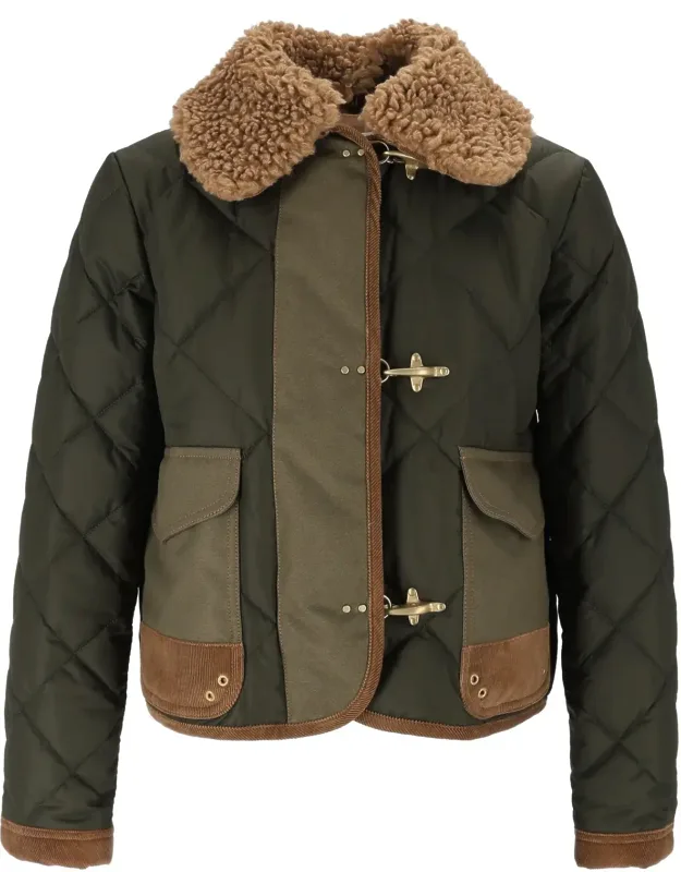 Mini Quilted Leather-accent Jacket