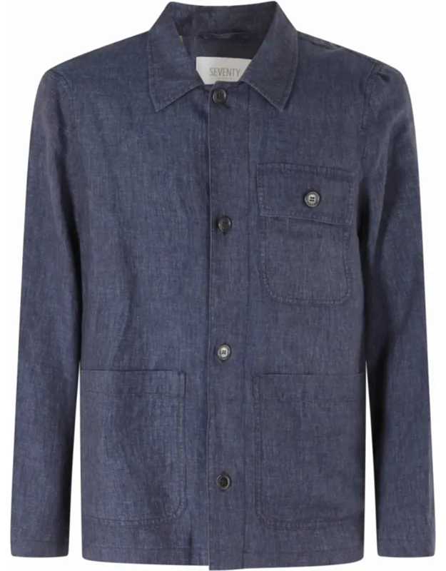 Flap Pocket Button Placket Linen Casual Shirt