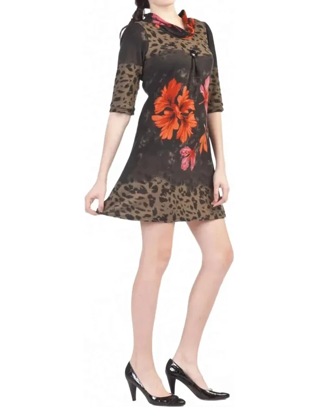 Floral Animal Print Dress