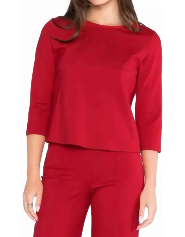 Ponte Crew Neck Knit Top