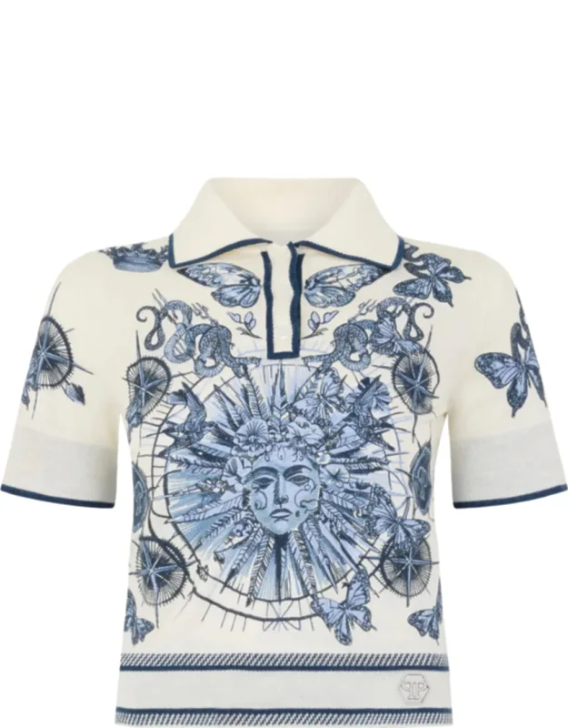 Polo Shirt With Butterfly Tattoo