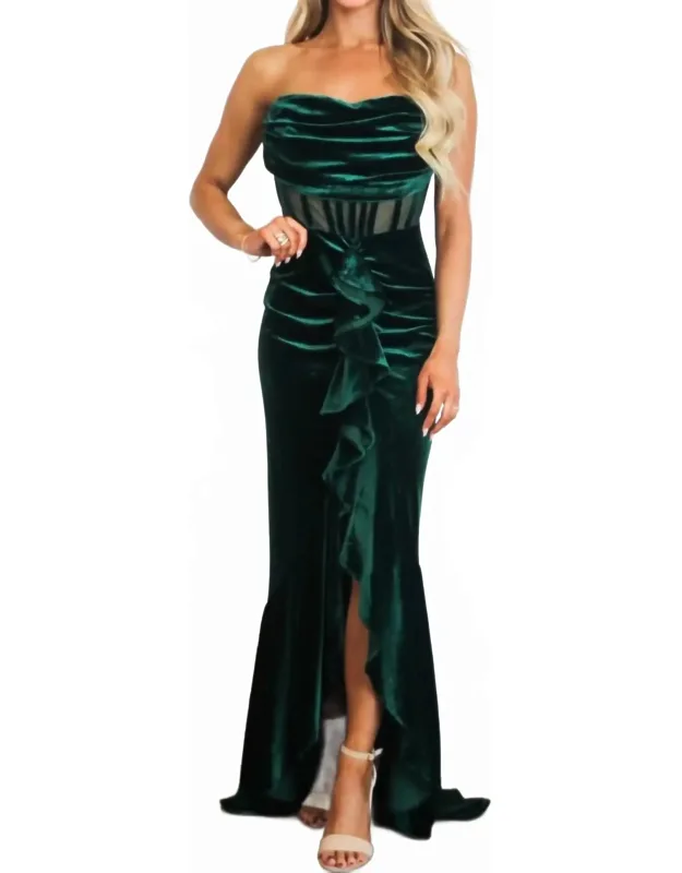 Ruffle Bustier Maxi Dress