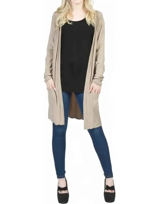 Soft Textured Cardigan With Pockets