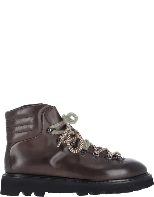 Leather Double Lace-up Boots