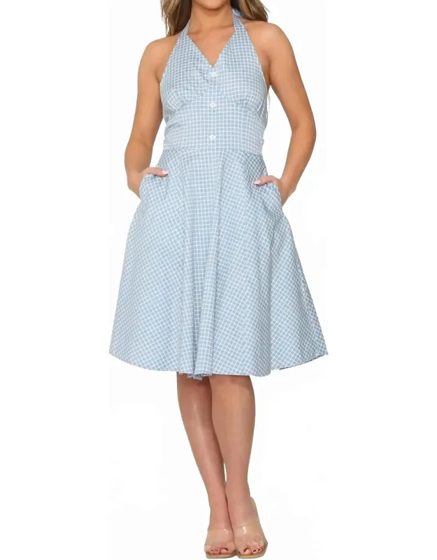Checkmate Halter Swing Dress