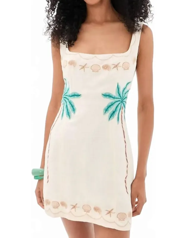 "steph Mini Dress With Chic Back Cutouts And Embroidered Embellishments"