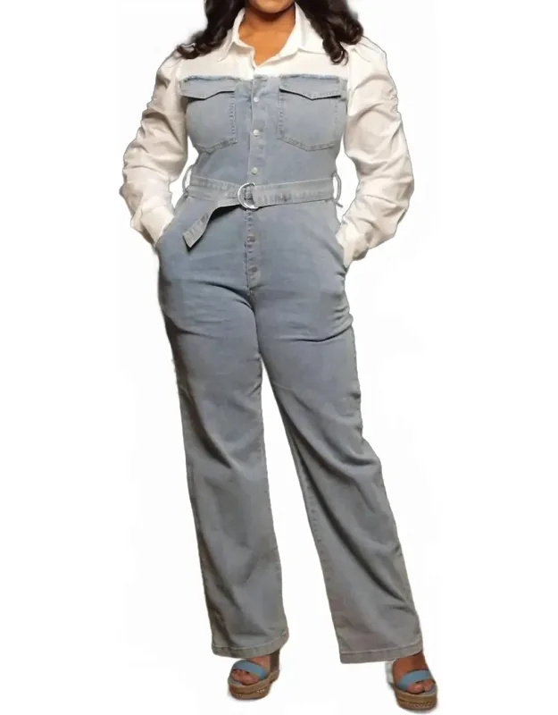 Denim Shirt Jumpsuit