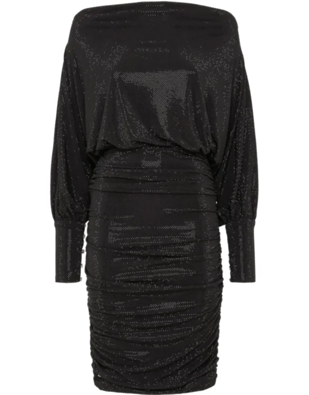 Short Dress Rhinestone Encrusted Stretch Jersey