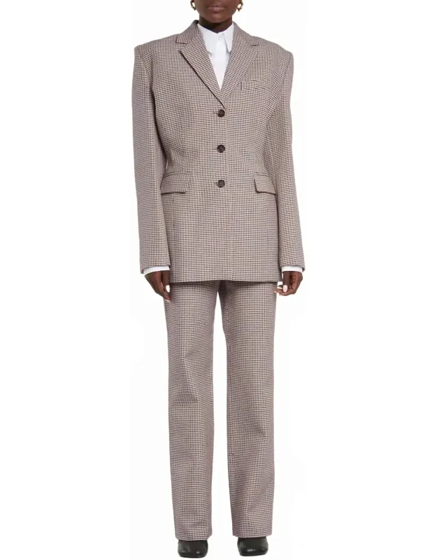 Wool Houndstooth Trousers