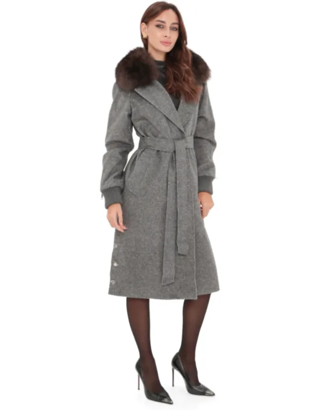 Genuine Polar Fox Wool Coat