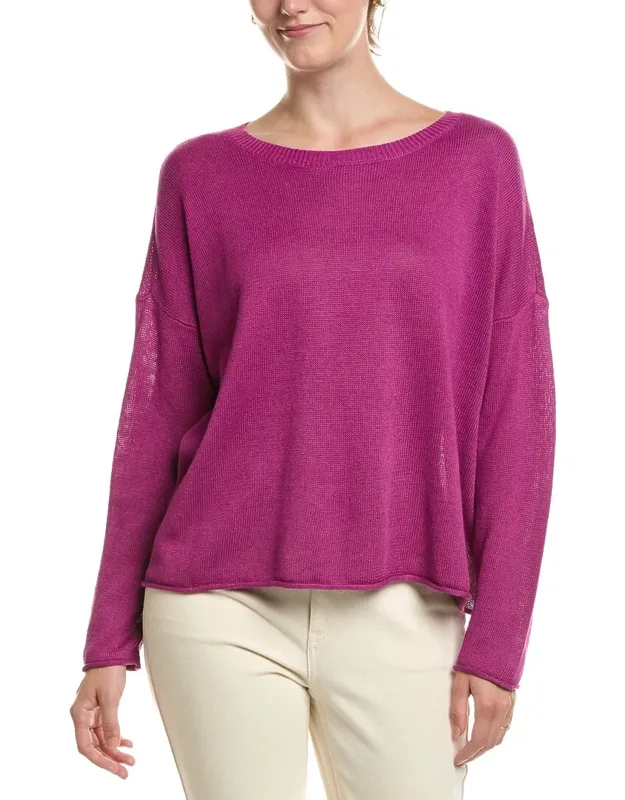 Crew Neck Linen-blend Sweater