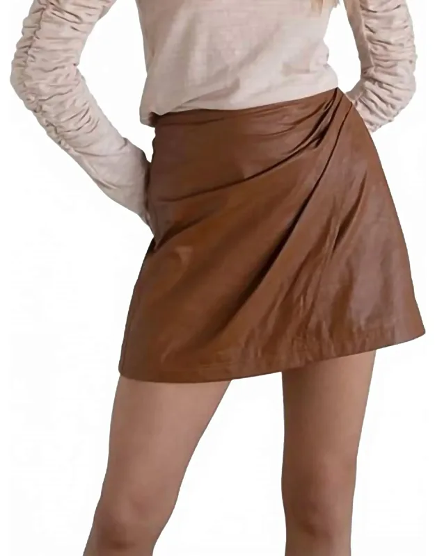 Fake Out Faux Leather Wrap Skirt