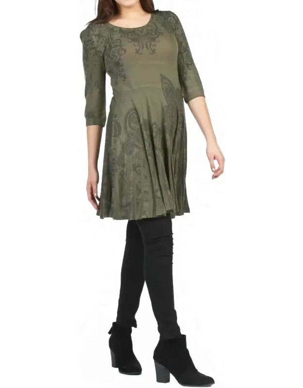 Sublimation Paisley Print Dress