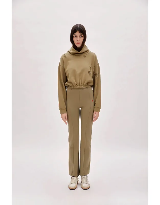Cotton Destroyed High Neck Sweat