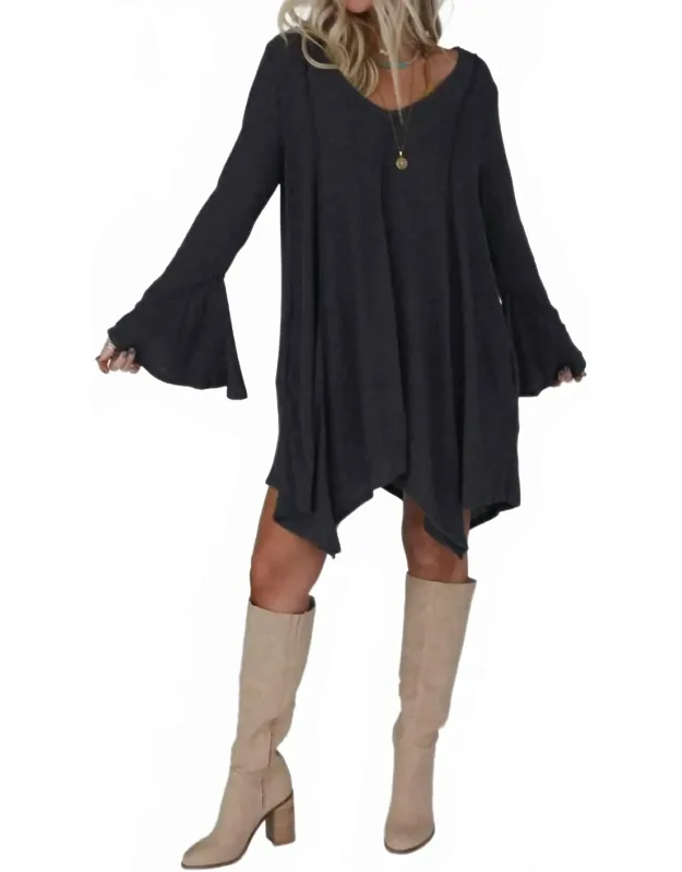 Long Bell Sleeve Tunic Dress