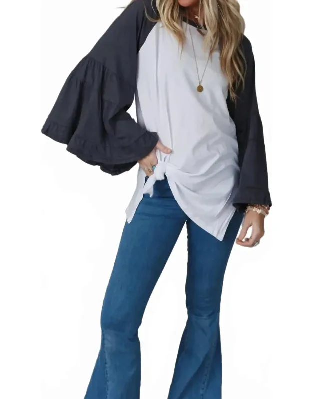 Baseball Bell Sleeve Top